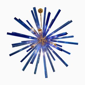 Lámpara de techo de cristal de Murano azul