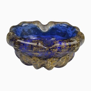 Cendrier en Verre de Murano avec Mouchetures d'Or 24 Carat