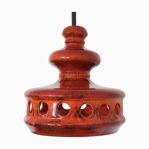 Lampe à Suspension Mid-Century Fat Lava en Poterie, Allemagne de l'Ouest, 1970s