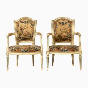 Fauteuils Peints 18ème Siècle, France, Set de 2