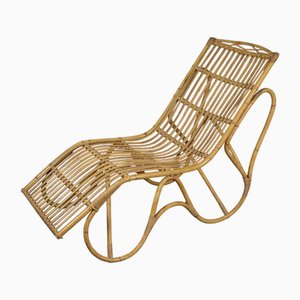Swedish Rattan and Bamboo Lounge Chair, 1960s