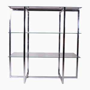 Steel Glass Bookcase by Luigi Massoni, 1970s