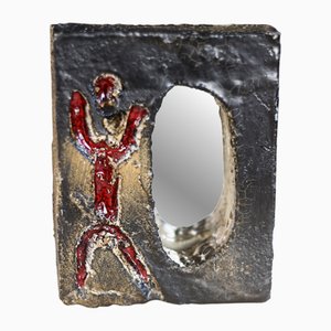 Espejo de cerámica de Galerie Palissy, años 60