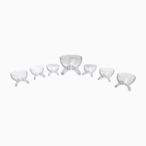 Crystal Serving Bowls by Taddei Sestini for Kristall Krisla, 1970s, Set of 7