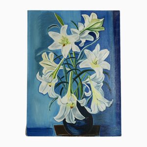 Flores, años 70, óleo sobre lienzo