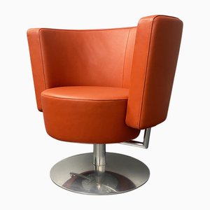 Circo Swivel Armchair in Red Leather by Peter Maly for Cor, 1990s