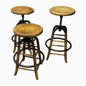 Vintage Industrial Stools, Set of 3