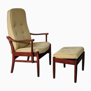 Danish Modern Chair with Ottoman from Farstrup Møbler, 1998, Set of 2