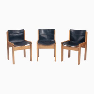 Vintage Italian Black Sling Chairs from Ibisco Sedie, 1970s, Set of 3