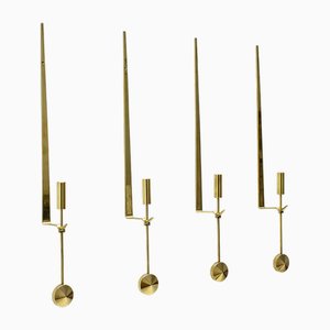 Candelabros de pared suecos de Pierre Forssell para Skultuna, años 70. Juego de 4