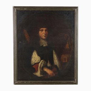 Artista escolar holandés, retrato masculino, década de 1600, óleo sobre lienzo