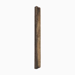 Mid-Century Modern French Sculptural Artwork Wood with Metal Inlays, 1950
