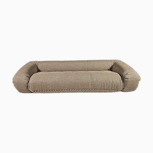 Divano letto Anfibio in tessuto di lino beige attribuito ad Alessandro Becchi per Giovanetti, anni '70