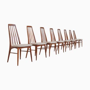 Vintage Danish Eva Dining Chairs in Teak by Niels Koefoed, 1960, Set of 8
