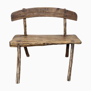Panca minimal rustica in legno, Italia, fine XIX secolo