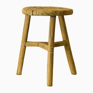 Vintage Rustic Elm Stool