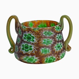 Millefiori Schale mit Griffen von Fratelli Toso, Murano, 1900er