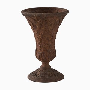 Antique Wabi Sabi Style Vase in Patinated Iron, 1890s