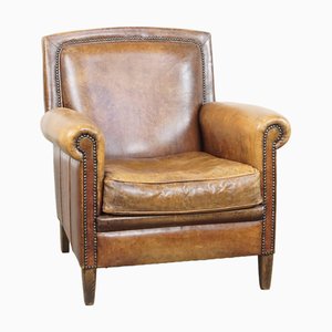 Leather Armchair with Decorative Nails