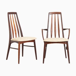 Danish Eva Rosewood Dining Chairs by Niels Koefoed, 1970s, Set of 6