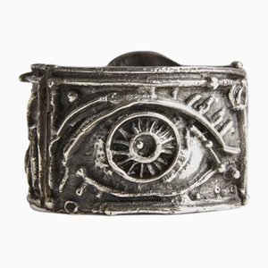 Silver Sculpture Bracelet by Giacomo Benevelli, 1970s
