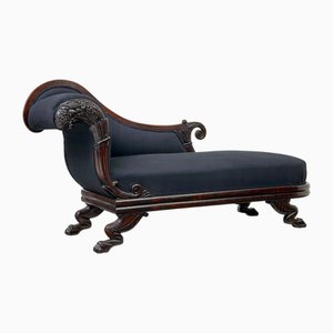 Chaise longue antica Guglielmo IV in mogano intagliato, 1835