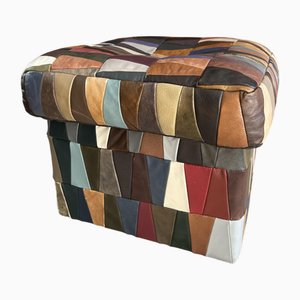 Harlequin Pouf in Leather from Sede, 1970