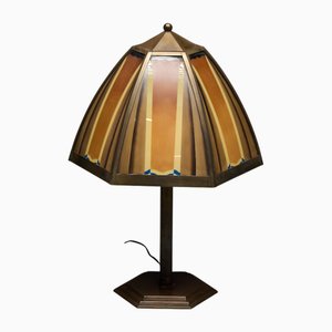 Amsterdam School Bronze Table Lamp, 1920s