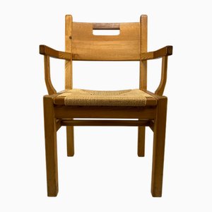 Mid-Century Pine and Papercord Armchair by Tage Poulsen, 1960