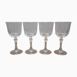 Bicchieri da vino vintage in cristallo, anni '50, set di 4