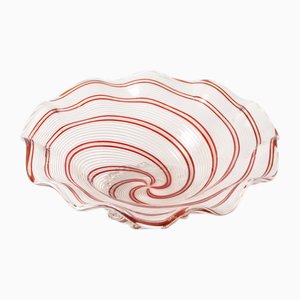 Italian Murano Glass Mezza Filigrana Bowl, 1950s