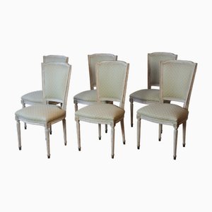Antike französische Esszimmerstühle, 1930er, 6 . Set