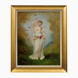 Andre Charles Voillemot, Allegory of Summer, 1860s, Oil Painting, Framed