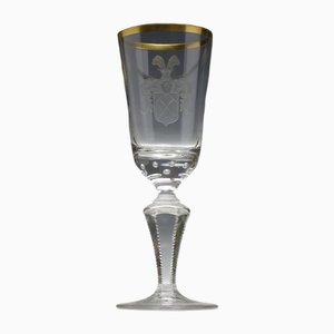 Large Engraved and Gilded Wine Goblet from Josephinenhutte, 1910s