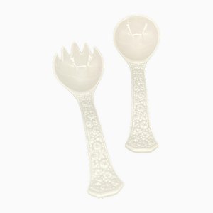 Maria Weiß Salatbesteck aus Porzellan von Rosenthal, Deutschland, 2er Set