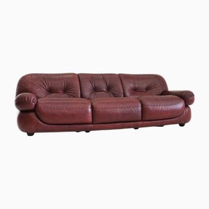Italienisches Ledersofa von Sapporo für Mobil Girgi, 1970er