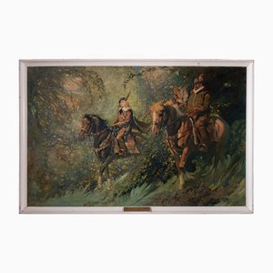 Thomas Hutchinson Peddie, James VI & Mary Queen of Scots, 1942, Ölgemälde auf Masonite, 2er Set