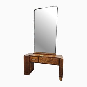 Art Deco Dressing Table in Thuja Root with Mirror, 1940s