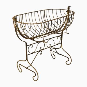 Vintage Babywiege aus Stahlstangen, 19. Jh.