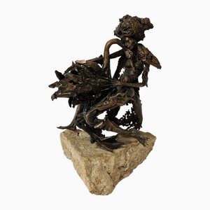 Nuccio Fontanella, Leda and the Swan, 1970s, Bronze & Marble
