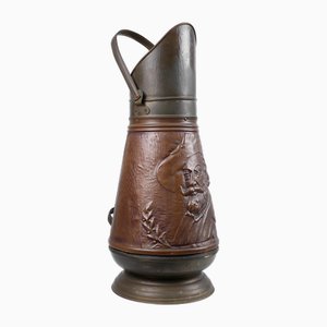 Copper Umbrella Stand with Embossed Image of Rubbens, France, 1900s