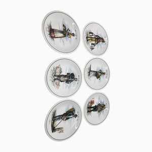 Französische Porzellanteller Métiers Du Vieux Paris, 6 . Set