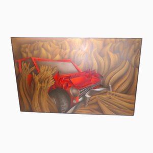 Marini, Large Futuristic Composition, 1978, Acrylic and Mixed Media on Hardboard