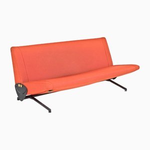 Model D70 Red Sofabed by Osvaldo Borsani for Tecno Varedo, 1950s