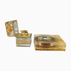 Smoking Set in Acrylic Glass and Brass from Stilform, Italy, 1970s, Set of 2