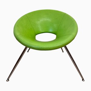 Green Eco-Leather Armchair, 1980s