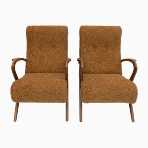 Butacas Bouclè italianas Mid-Century modernas atribuidas a Paolo Buffa, 1950. Juego de 2