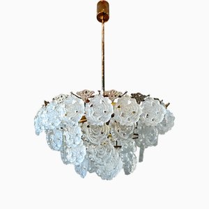 Vintage Eisglas Kronleuchter von Kinkeldey