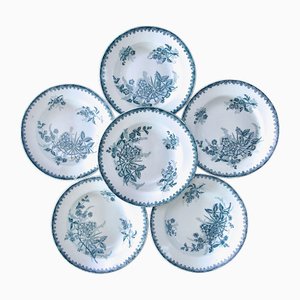 Französische Teller aus Steingut, 6 . Set