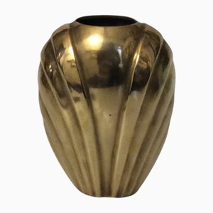 Art Deco Vase aus Vergoldetem Messing, 1920er